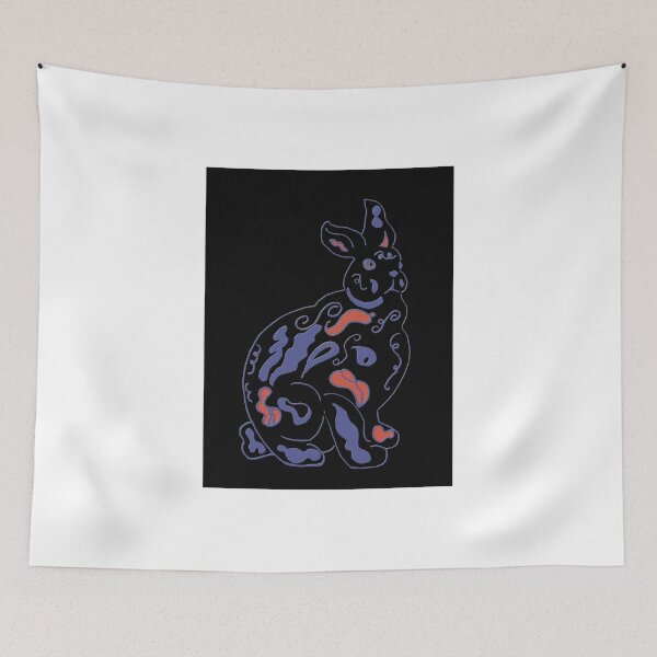 Item preview, Psychedelic rabbit on black designed and sold by JoAnnFineArt.