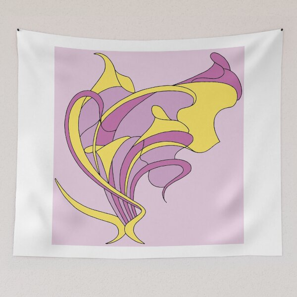 Item preview, Butterfly swirl, modern art nouveau gold fuchsia purple designed and sold by aapshop.