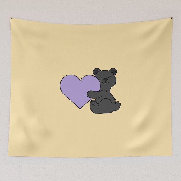 Item preview, Valentine's Day Black Bear with Light Purple Heart designed and sold by Grifynne.