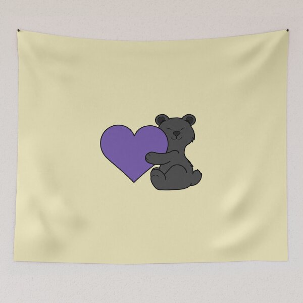Item preview, Valentine's Day Black Bear with Purple Heart designed and sold by Grifynne.