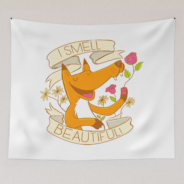 Item preview, I smell beautiful! (a fox smelling roses) designed and sold by jazzydevil.