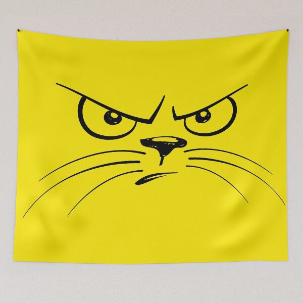 Item preview, Angry Yellow Kitty Face designed and sold by Winkham.