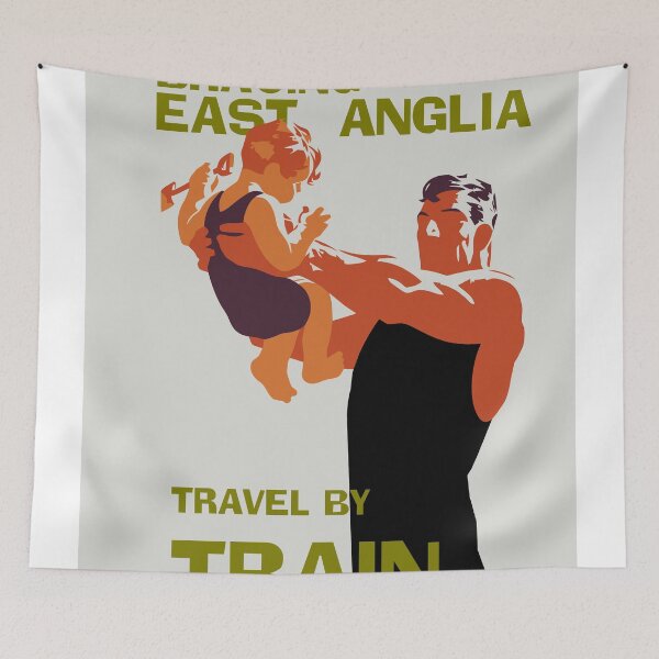 Item preview, East Anglia England retro vintage travel by train advert designed and sold by aapshop.