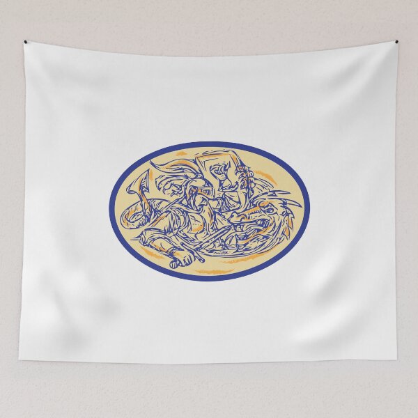 Item preview, St George Fighting Dragon Drawing designed and sold by patrimonio.