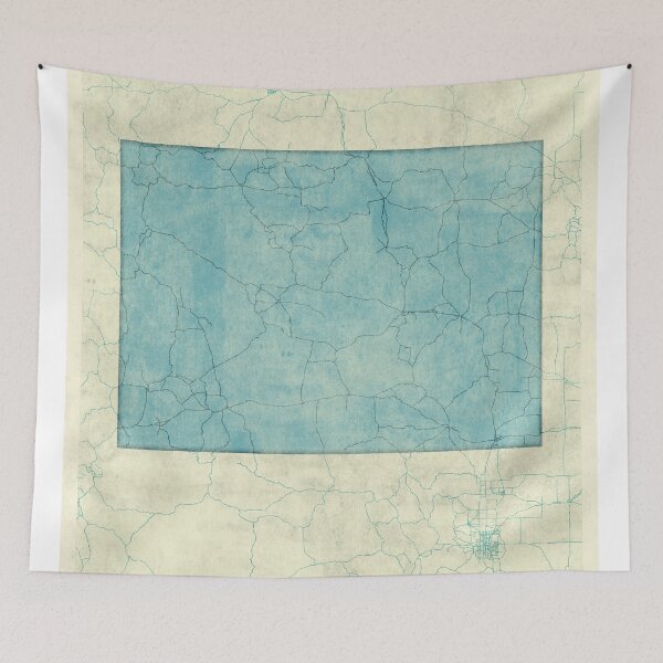 Item preview, Wyoming State Map Blue Vintage designed and sold by HubertRoguski.