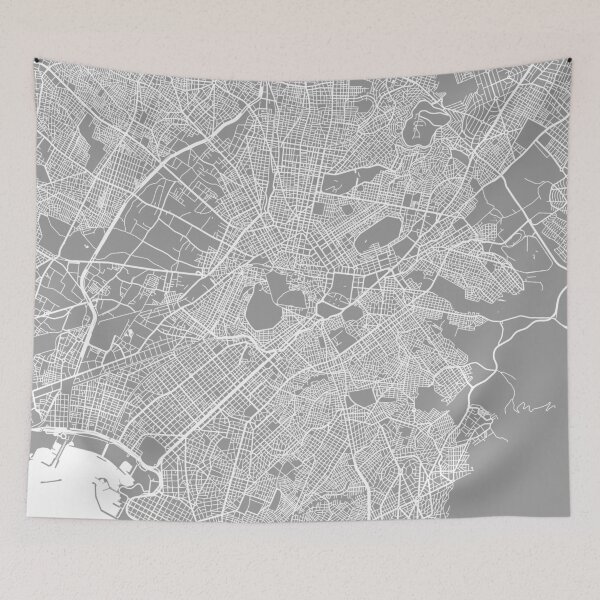 Item preview, Athens map grey designed and sold by mapsart.