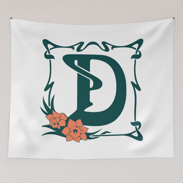 Item preview, Fancy art nouveau letter D, flower designed and sold by aapshop.