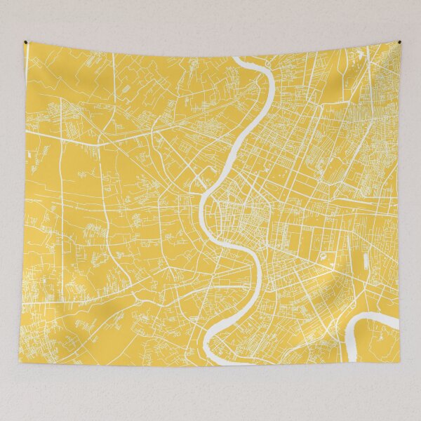 Item preview, Bangkok map yellow designed and sold by mapsart.