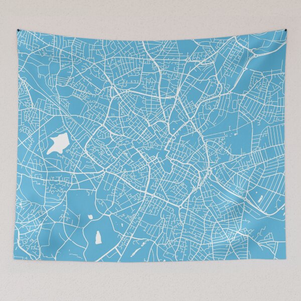 Item preview, Birmingham map blue designed and sold by mapsart.