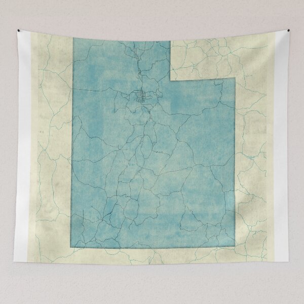 Item preview, Utah State Map Blue Vintage designed and sold by HubertRoguski.