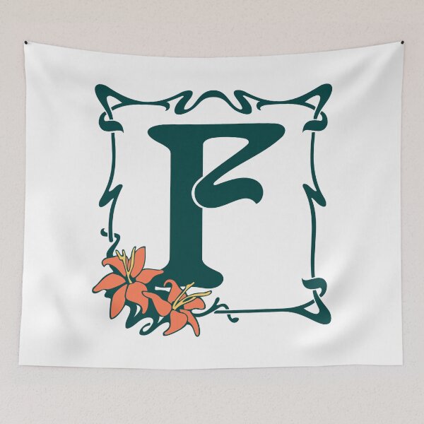 Item preview, Fancy art nouveau letter F, flower designed and sold by aapshop.