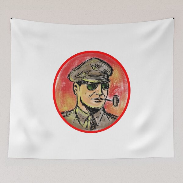 Item preview, World War II General Corn Cob Pipe Watercolor designed and sold by patrimonio.