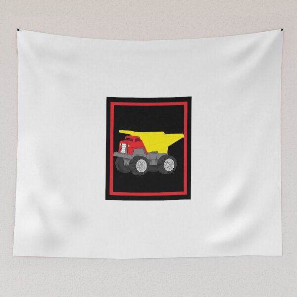 Item preview, Dump Truck Construction Vehicle on Black and Red designed and sold by BeachBumFamily.