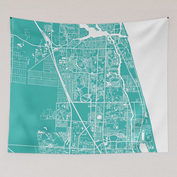 Item preview, Jupiter map florida turquoise designed and sold by mapsart.