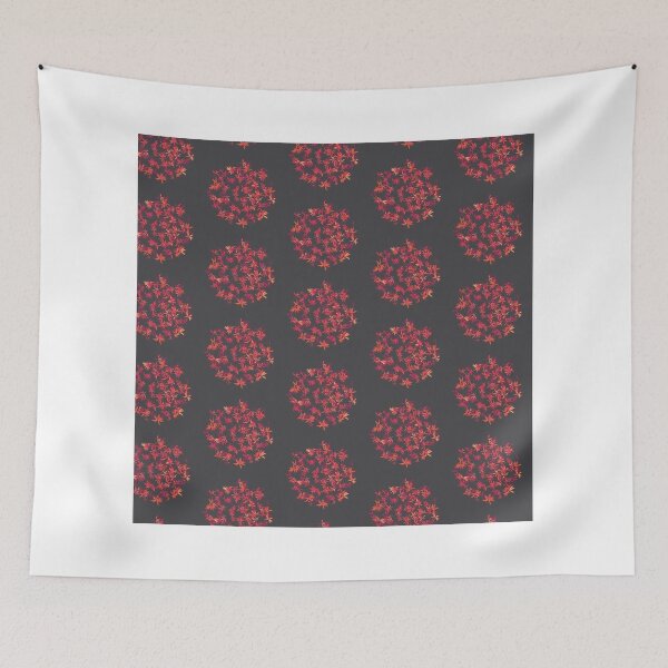 Item preview, Pom-Pom Fire Flower on Charcoal Grey designed and sold by tinyflyinggoats.