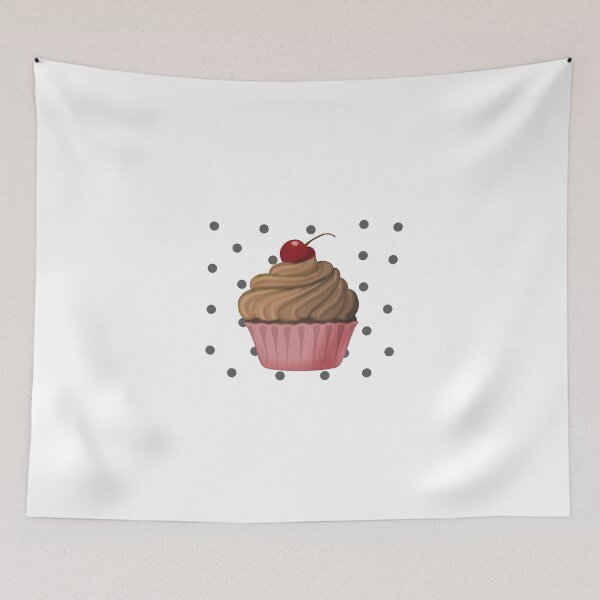 Item preview, Pink Brown Cupcake Gray Polka Dots designed and sold by BeachBumFamily.