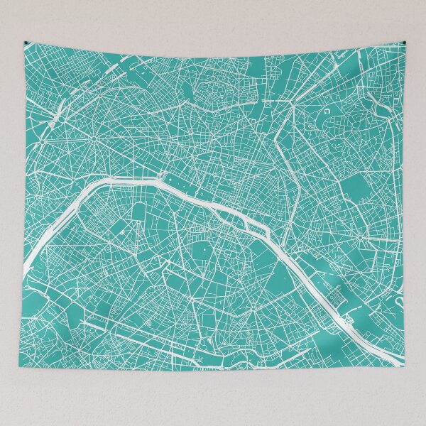Item preview, Paris map Turquoise designed and sold by mapsart.