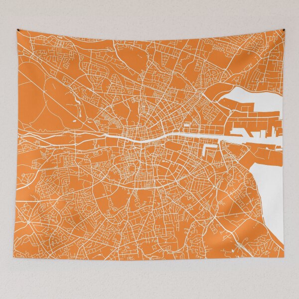 Item preview, Dublin map orange designed and sold by mapsart.