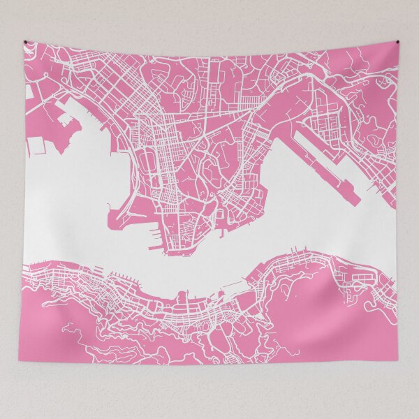 Item preview, Hong Kong map Pink designed and sold by mapsart.
