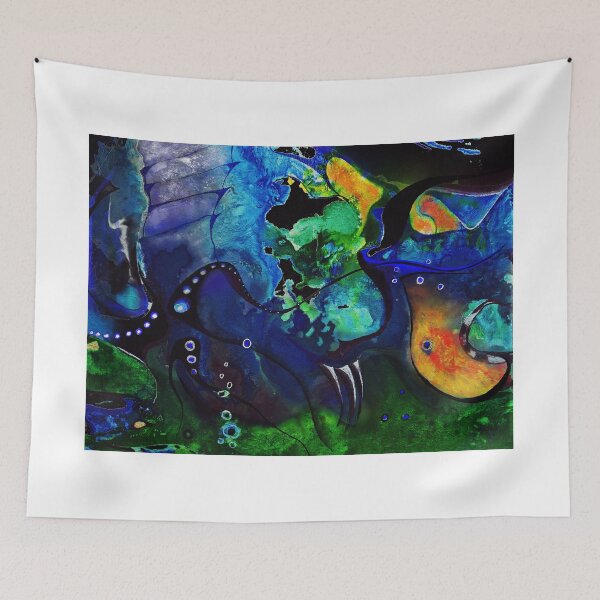 Item preview, blue, green and orange scenery designed and sold by Wolfgang Schweizer.