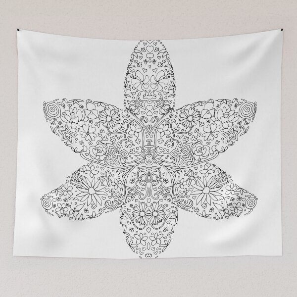 Item preview, White Cutout Lotus Flower Colour In  designed and sold by KitCatCards.