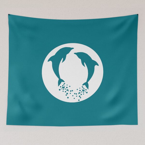 Item preview, Turquoise Playing Jumping Dolphins With Bubbles  designed and sold by HumusArt.