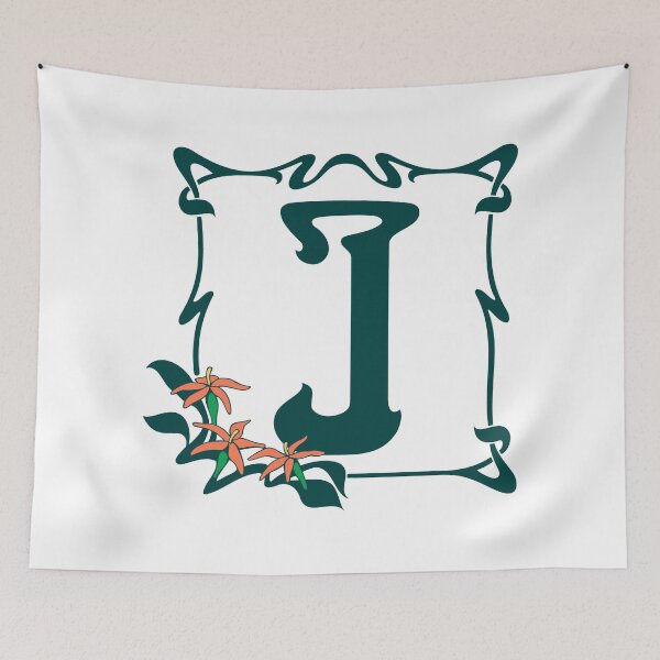 Item preview, Fancy art nouveau letter J, flower designed and sold by aapshop.