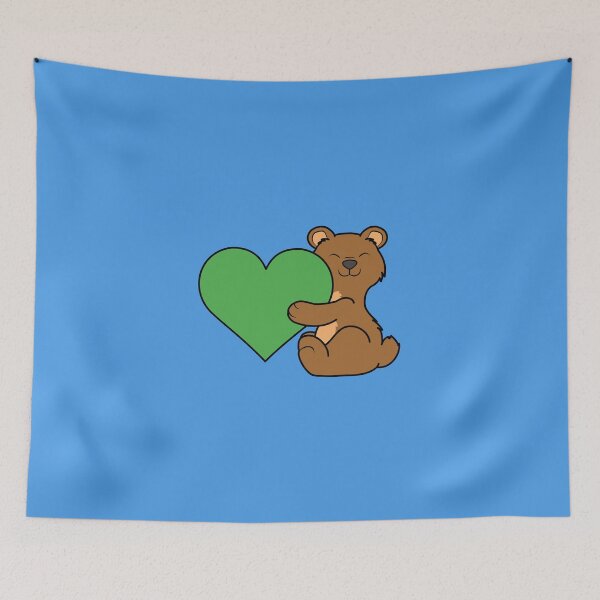 Item preview, Valentine's Day Brown Bear with Green Heart designed and sold by Grifynne.