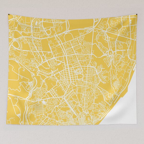Item preview, Lisbon map yellow designed and sold by mapsart.