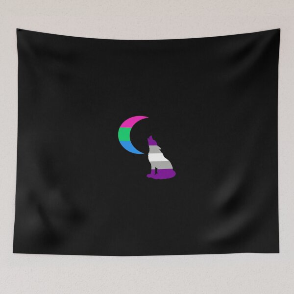 Item preview, Gray Polysexual Wolf and Moon designed and sold by shaneisadragon.