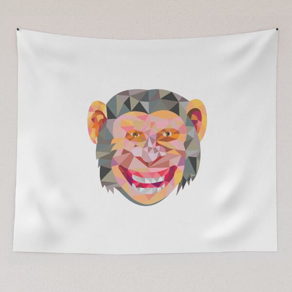 Item preview, Chimpanzee Head Front Low Polygon designed and sold by patrimonio.