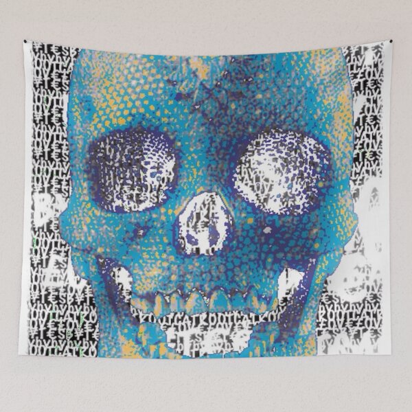 Item preview, pixilated skull 009 by #RootCat designed and sold by Grimm Land.