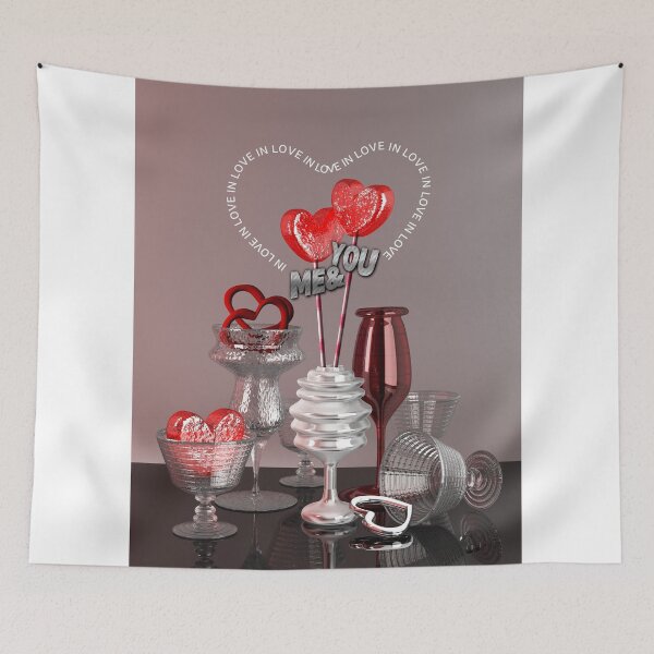 Item preview, You & Me In Love Red Platinum Valentine Hearts designed and sold by Beverly Claire Kaiya.