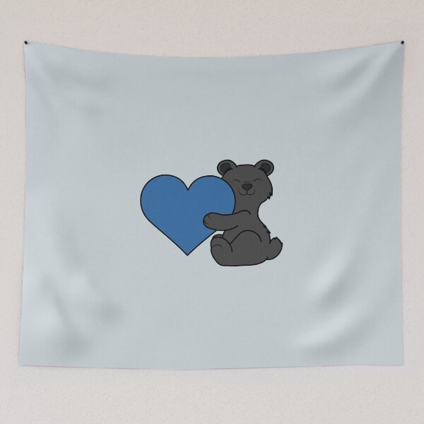 Item preview, Valentine's Day Black Bear with Blue Heart designed and sold by Grifynne.