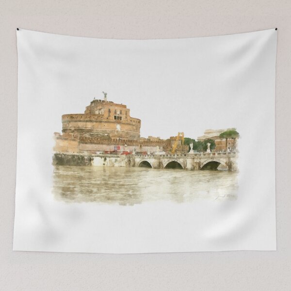 Item preview, Rome: Tiber River bridge and Saint Angel Castle designed and sold by Giuseppe Cocco.
