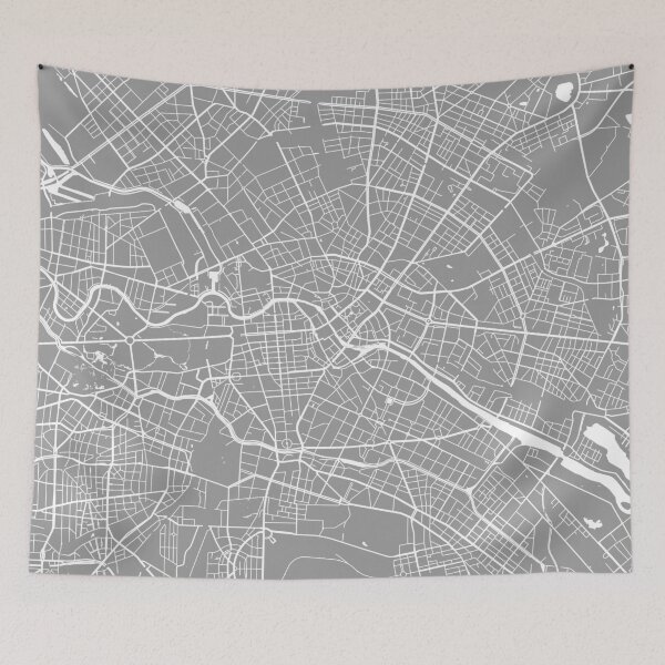 Item preview, Berlin map grey designed and sold by mapsart.