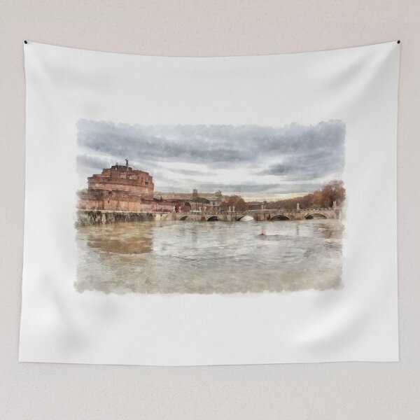 Item preview, Rome: Tiber River bridge and Saint Angel Castle designed and sold by Giuseppe Cocco.