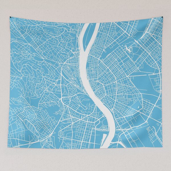 Item preview, Budapest map blue designed and sold by mapsart.