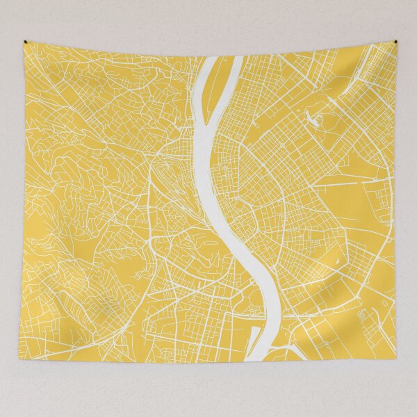 Item preview, Budapest map yellow designed and sold by mapsart.