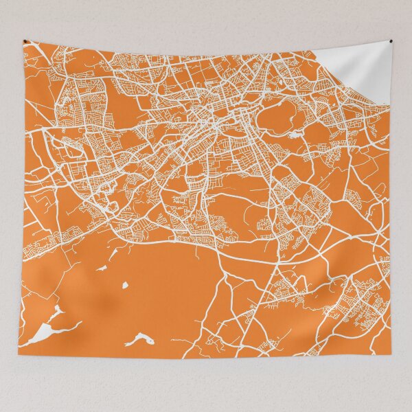 Item preview, Edinburgh map orange designed and sold by mapsart.