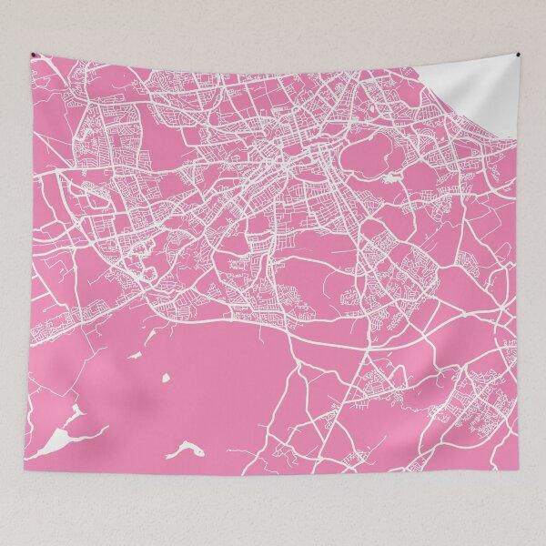 Item preview, Edinburgh map pink designed and sold by mapsart.