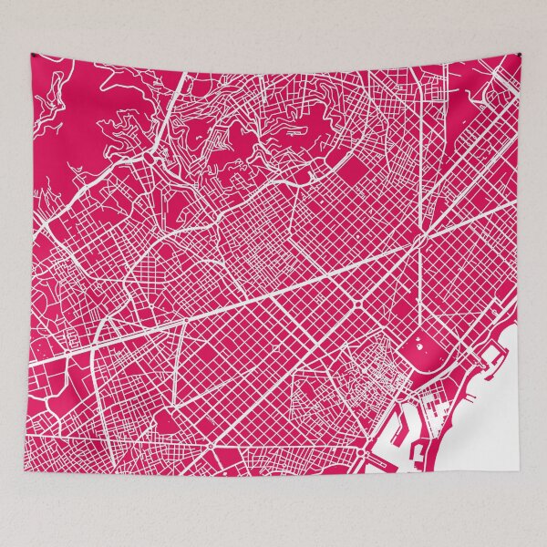 Item preview, Barcelona map raspberry designed and sold by mapsart.