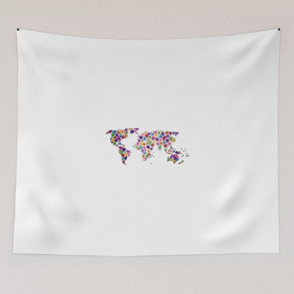 Item preview, Map of the World Continents Flower Design designed and sold by alexavec.
