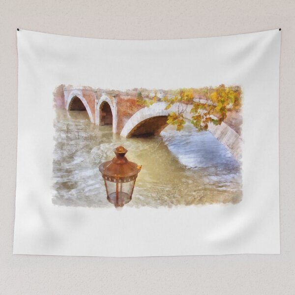 Item preview, Rome: Tiber River bridge and street light designed and sold by Giuseppe Cocco.
