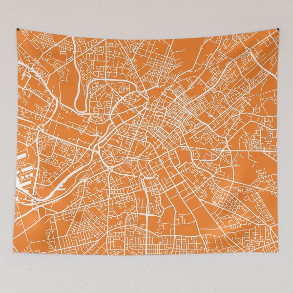 Item preview, Manchester map orange designed and sold by mapsart.