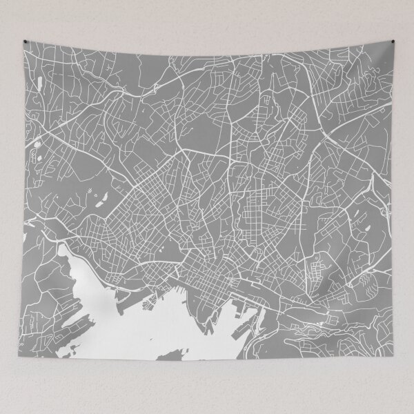 Aperçu de l'œuvre Oslo map grey créée et vendue par mapsart.
