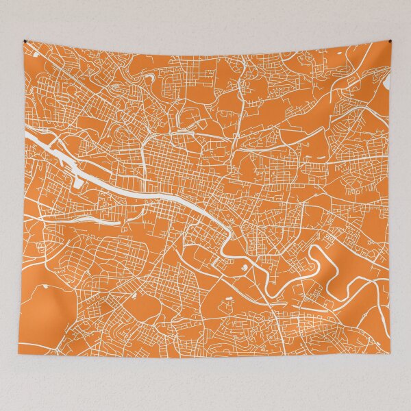 Item preview, Glasgow map orange designed and sold by mapsart.