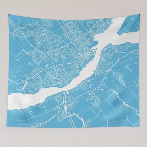 Item preview, Quebec map blue designed and sold by mapsart.