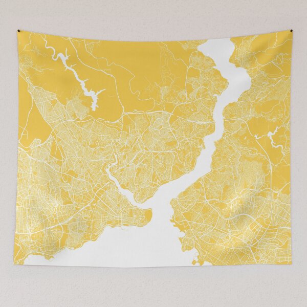 Item preview, Istanbul map yellow designed and sold by mapsart.