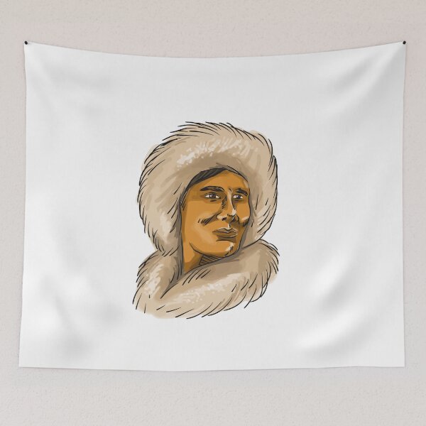 Item preview, Eskimo Inuit Hooded Parka Watercolor designed and sold by patrimonio.